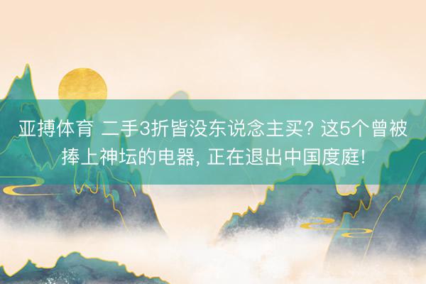 亚搏体育 二手3折皆没东说念主买? 这5个曾被捧上神坛的电器, 正在退出中国度庭!