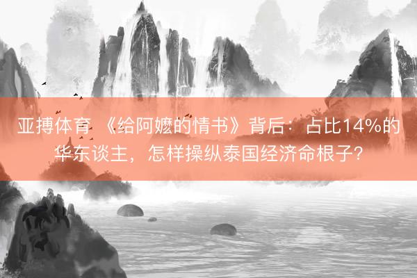 亚搏体育 《给阿嬷的情书》背后：占比14%的华东谈主，怎样操纵泰国经济命根子？