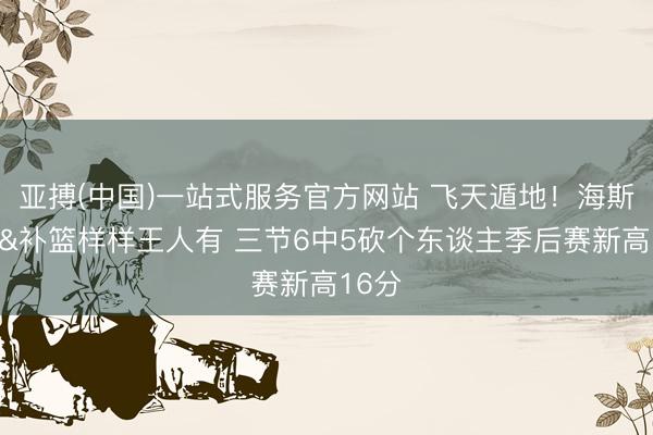 亚搏(中国)一站式服务官方网站 飞天遁地!海斯暴扣&补篮样样王人有 三节6中5砍个东谈主季后赛新高16分