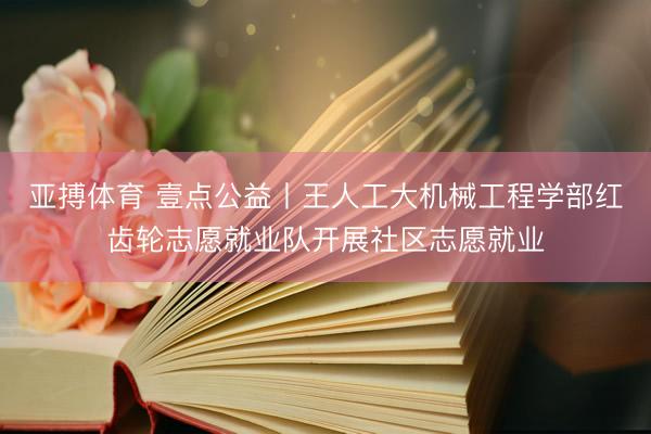 亚搏体育 壹点公益丨王人工大机械工程学部红齿轮志愿就业队开展社区志愿就业