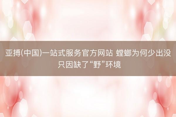 亚搏(中国)一站式服务官方网站 螳螂为何少出没 只因缺了“野”环境