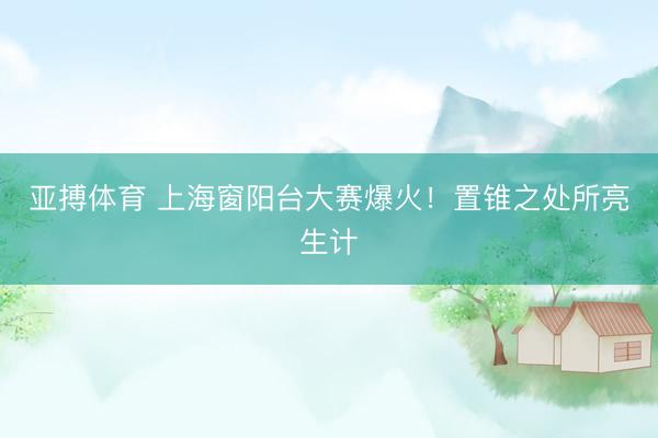 亚搏体育 上海窗阳台大赛爆火！置锥之处所亮生计