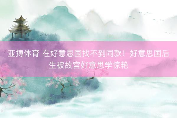 亚搏体育 在好意思国找不到同款!好意思国后生被故宫好意思学惊艳