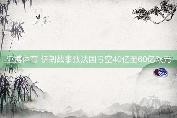 亚搏体育 伊朗战事致法国亏空40亿至60亿欧元